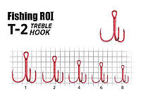 Крючок рыболовный (для удочки, рыбалки) тройной №8 T-2 RED (5шт/уп) арт.33-04-008 ТМ FISHING ROI BP