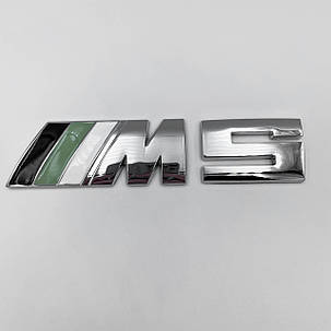 Металева емблема BMW M 5 Хром (БМВ) на багажник (8.3 X 3.2 СМ) Чорна Зелена Біла, фото 1