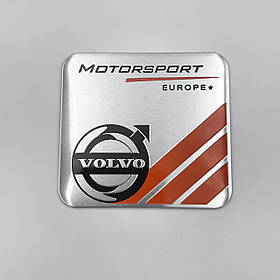 Металевий шильдик емблема VOLVO Motorsport (Вольво) Квадратний