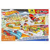 Рождественский календарь Hot Wheels 2023. Новогодний Адвент календарь Хот Вилс (HCW15)