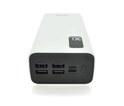 Повербанк зовнішній акумулятор портативний зарядний пристрій Power Bank Kensa KP-54 30000mAh, білий, фото 3