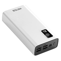 Повербанк зовнішній акумулятор портативний зарядний пристрій Power Bank Kensa KP-54 30000mAh, білий, фото 2