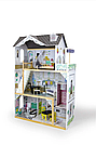 Ляльковий будиночок дерев'яний з меблями дитячий ігровий трохповерховий будиночок для ляльок Вілла Лаціо + ліфт и лялька, фото 2
