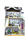 Ляльковий будиночок дерев'яний з меблями дитячий ігровий трохповерховий будиночок для ляльок Вілла Лаціо + ліфт и лялька, фото 3