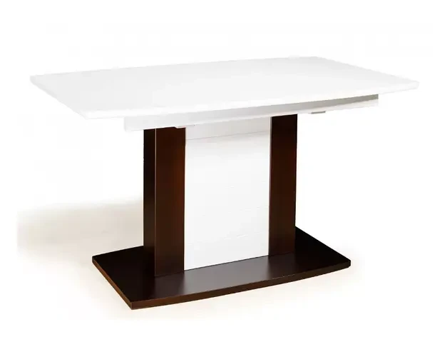 Кухонний стіл зі склом Брістоль Diamond Glass Askalon нерозкладний з масиву дерева, колір на вибір 150х80