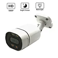 Уличная водонепроницаемая камера видеонаблюдения DC12V 4MP 1080P AHD, теплый свет, ночного видения
