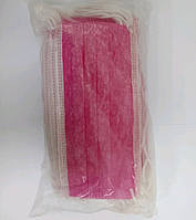 Маски медичні однораз.нестерильні,рожеві пакет (50 шт)