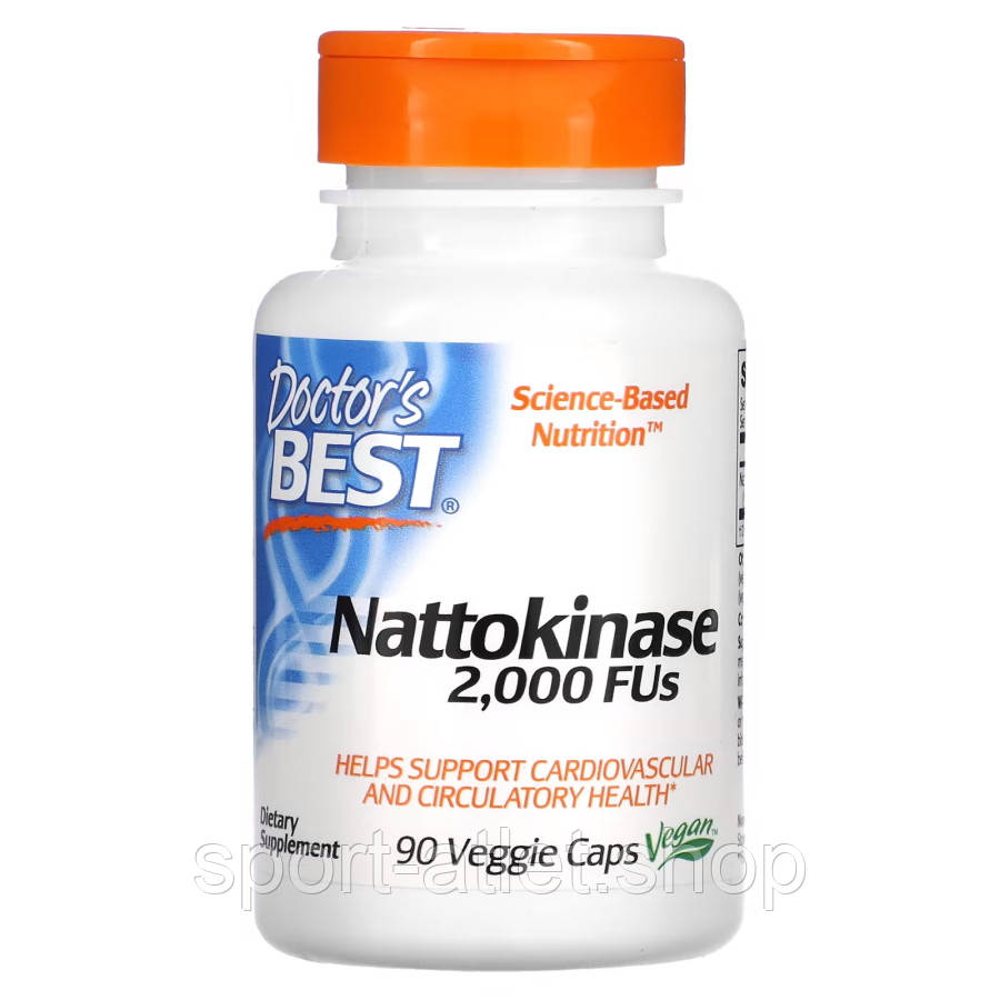 Натуральна добавка Doctor's Best Nattokinase, 90 вегакапсул, фото 1