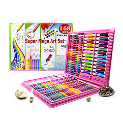 Набір для малювання в кейсі Super Mega Art Set 168 Рожевий 3962-11356 BS, КОД: 1583888