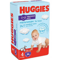 Підгузки-трусики для хлопчиків Huggies Pants 4 (9-14 кг) 36 шт