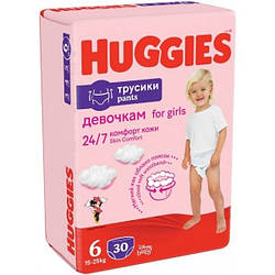Трусики-підгузки Huggies Pants 6 (15-25 кг) Jumbo для дівчаток, 30 шт