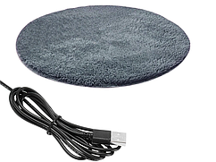 Електричний килимок для тварин USB 40 см Сірий