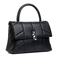 Сумка жіноча чорна стьобана на магніті Polina сумка