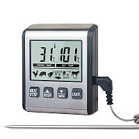 Кухонний цифровий термометр + таймер TP-710, з виносним щупом, сигналізатором, магнітом і програмами смаження м'яса