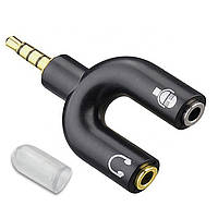 Розгалужувач для навушників і мікрофону, 3,5 мм Jack 3-pin на 4-pin | Аудіоадаптер, спліттер