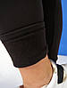 Жіночі облягаючі чорні лосини з дайвінгу на флісі великі розміри, фото 7