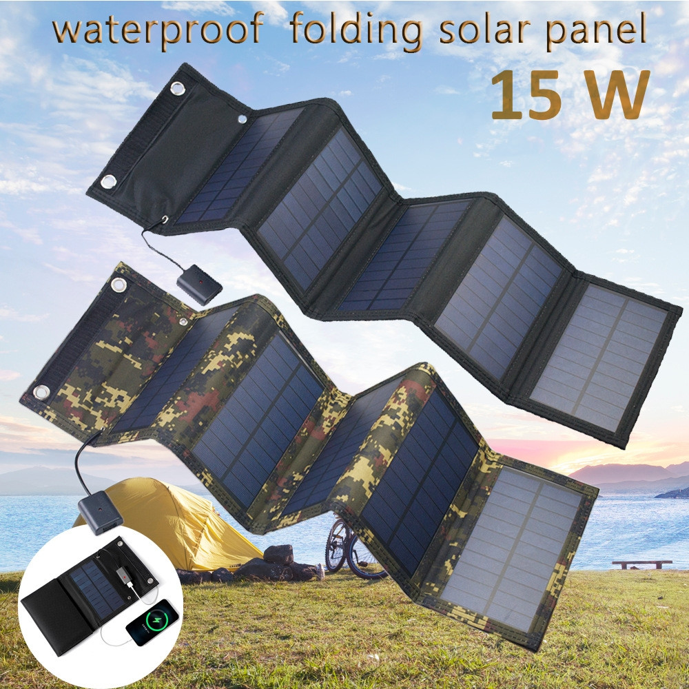 Солнечные панели 5 элементов Портативные солнечные панели Складные солнечные панели Солнечные зарядки USB - фото 2 - id-p1712110349