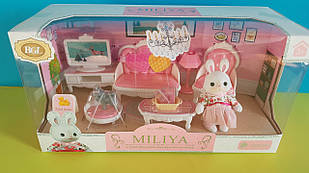 Лялькові меблі Вітальня з флоксовою фігуркою Кролика