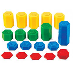 Учбовий набір пластикових гірь-тягарців від 1 до 20 грамів (30 шт) Lakeshore