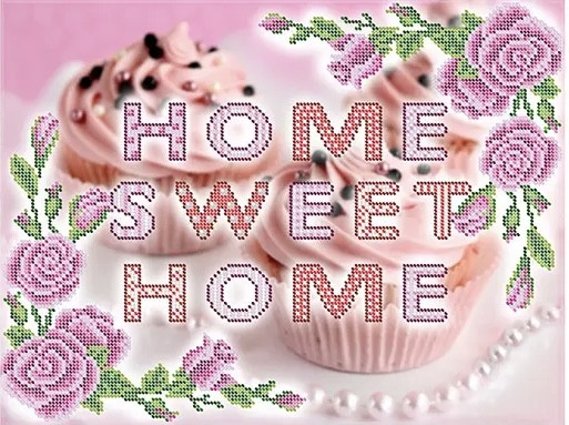 Вишивка бісером, Канва схеми картини бісером ЧАСТИЧНА зашивка SWEET HOME