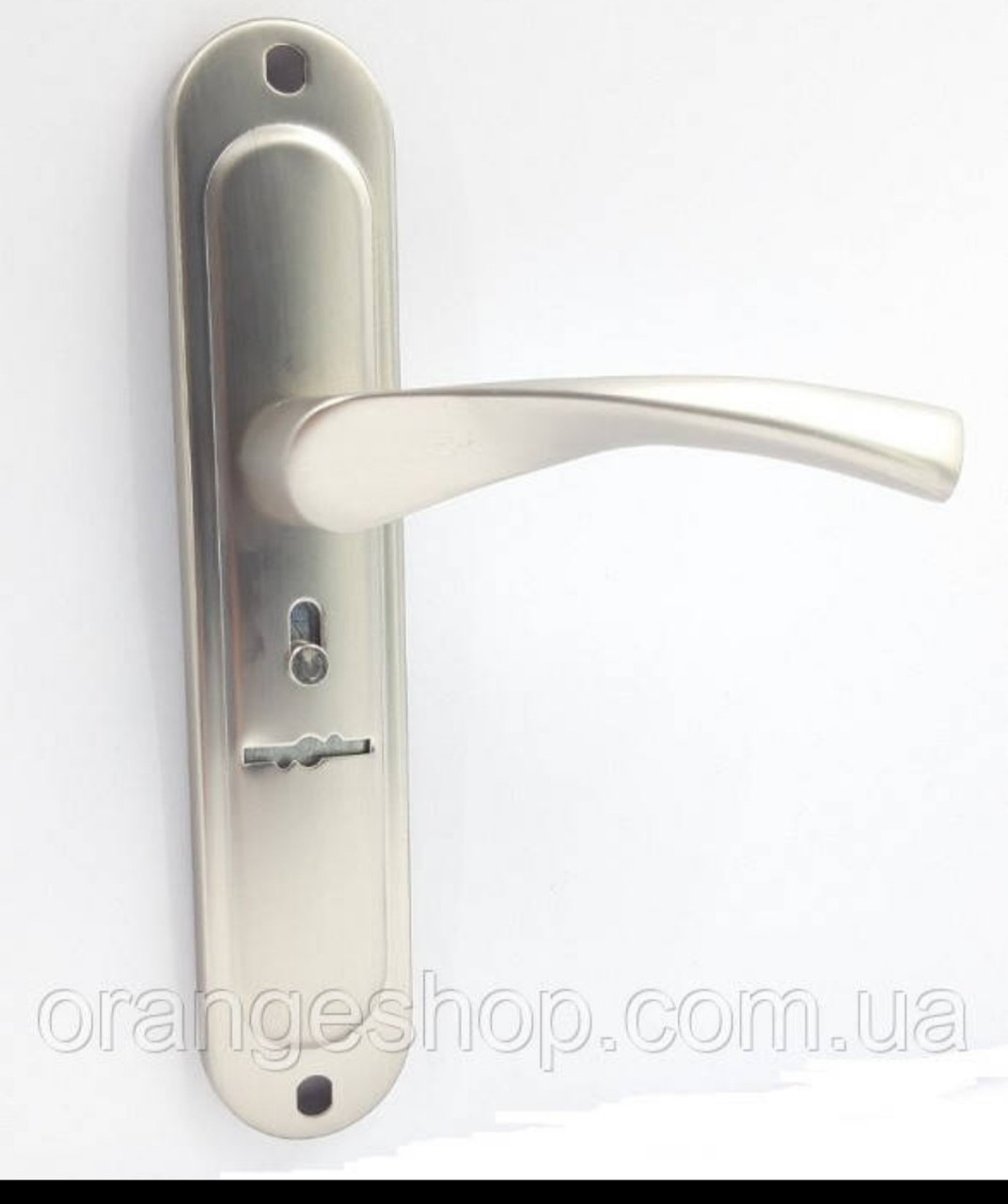 Ручка на планке для входной двери под сувальдный ключ Trion POLIS AL SAFE 77mm MSN - фото 1 - id-p1324848559