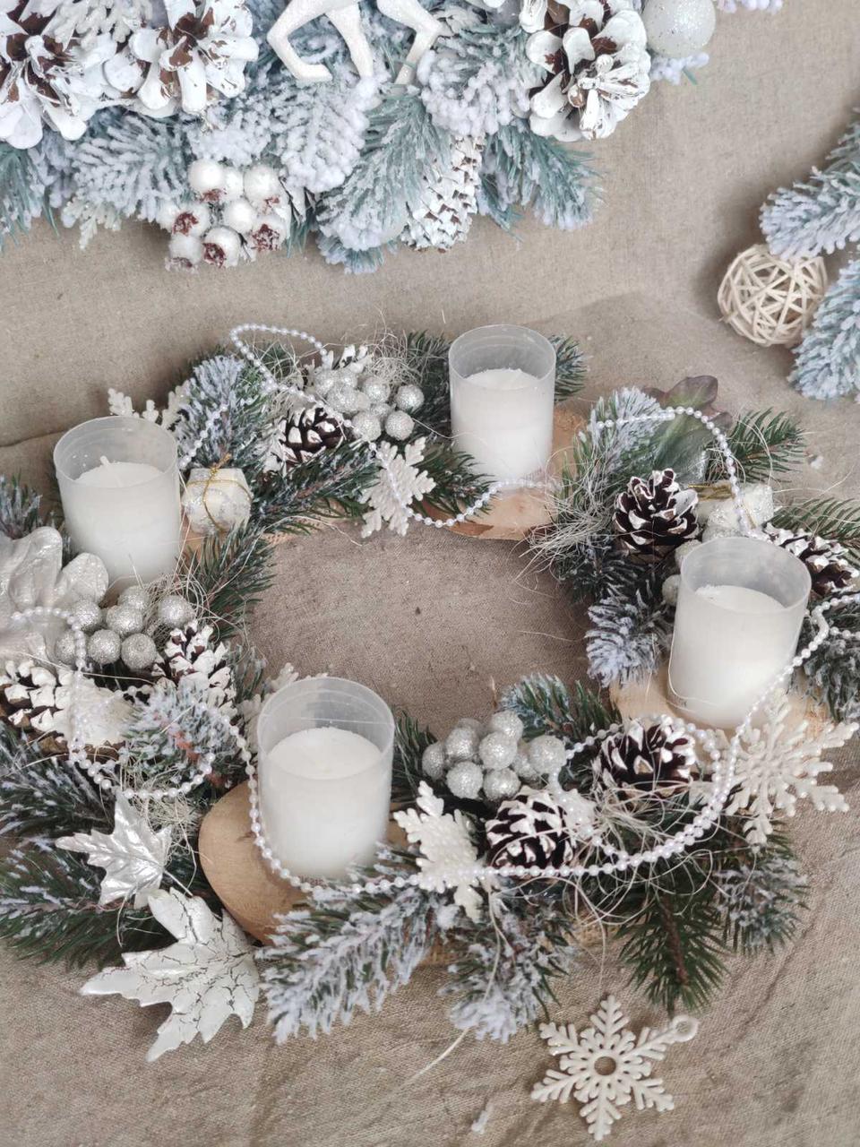 Новорічний підсвічник, діаметр підсвічника 30-32 см, фото 1