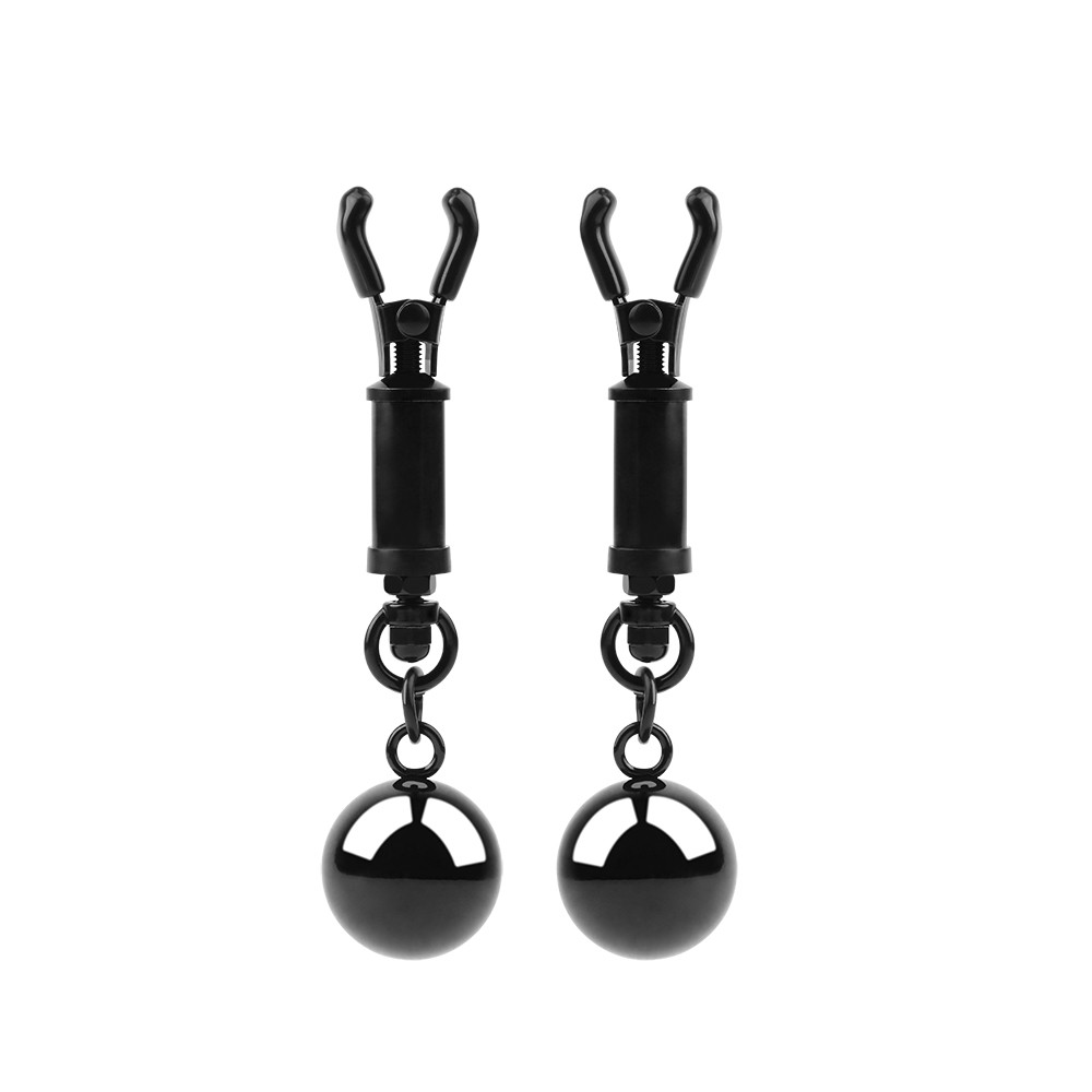 Затискачі для сосків Chisa Sins Inquisition Playful Weighted Nipple Clamps з тягарцями, чорні, фото 1