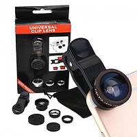 Универсальный объектив Universal Clip Lens 3в1 линза для смартфона