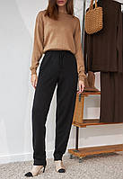 Женские вязанные брюки черного цвета. Модель 2322 Trikobakh