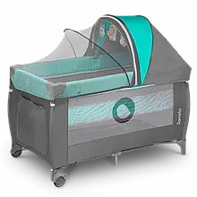 Ліжечко-манеж Lionelo SVEN PLUS TURQUOISE / GREY