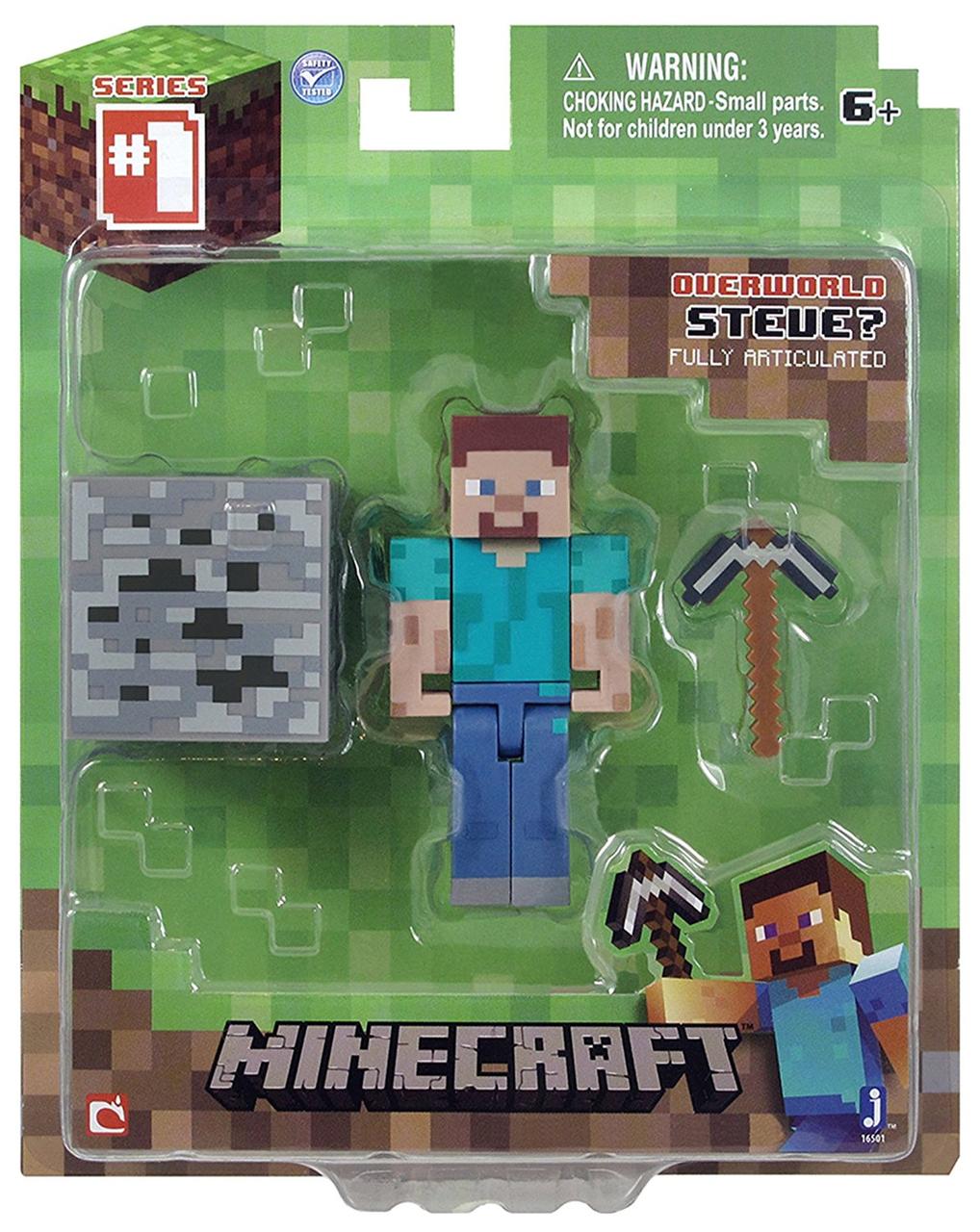 Стів із киркою фігурка Майнкрафт Minecraft Core Steve Action Figure оригінал Jazwares