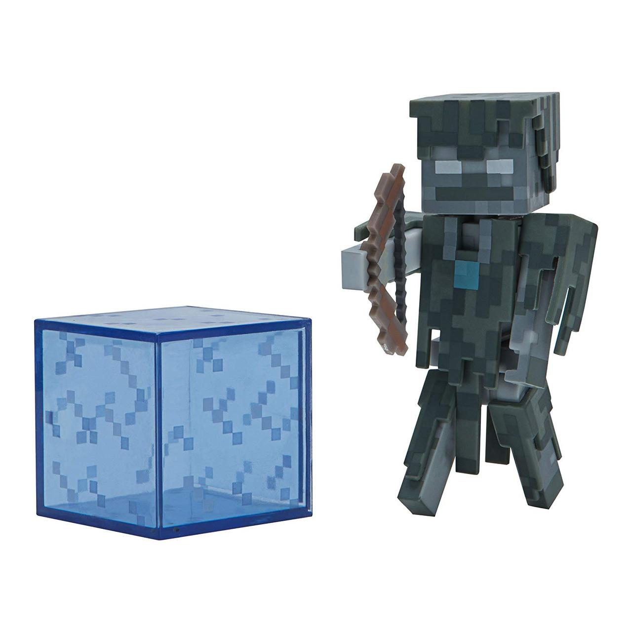 Фігурка Зимогор із блоком Стрей Майнкрафт Minecraft Stray Figure Pack оригінал Jazwares стрей