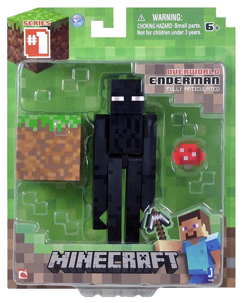 Фігурка Ендермен із блоком Майнкрафт Minecraft Core Enderman Figure Pack оригінал Jazwares