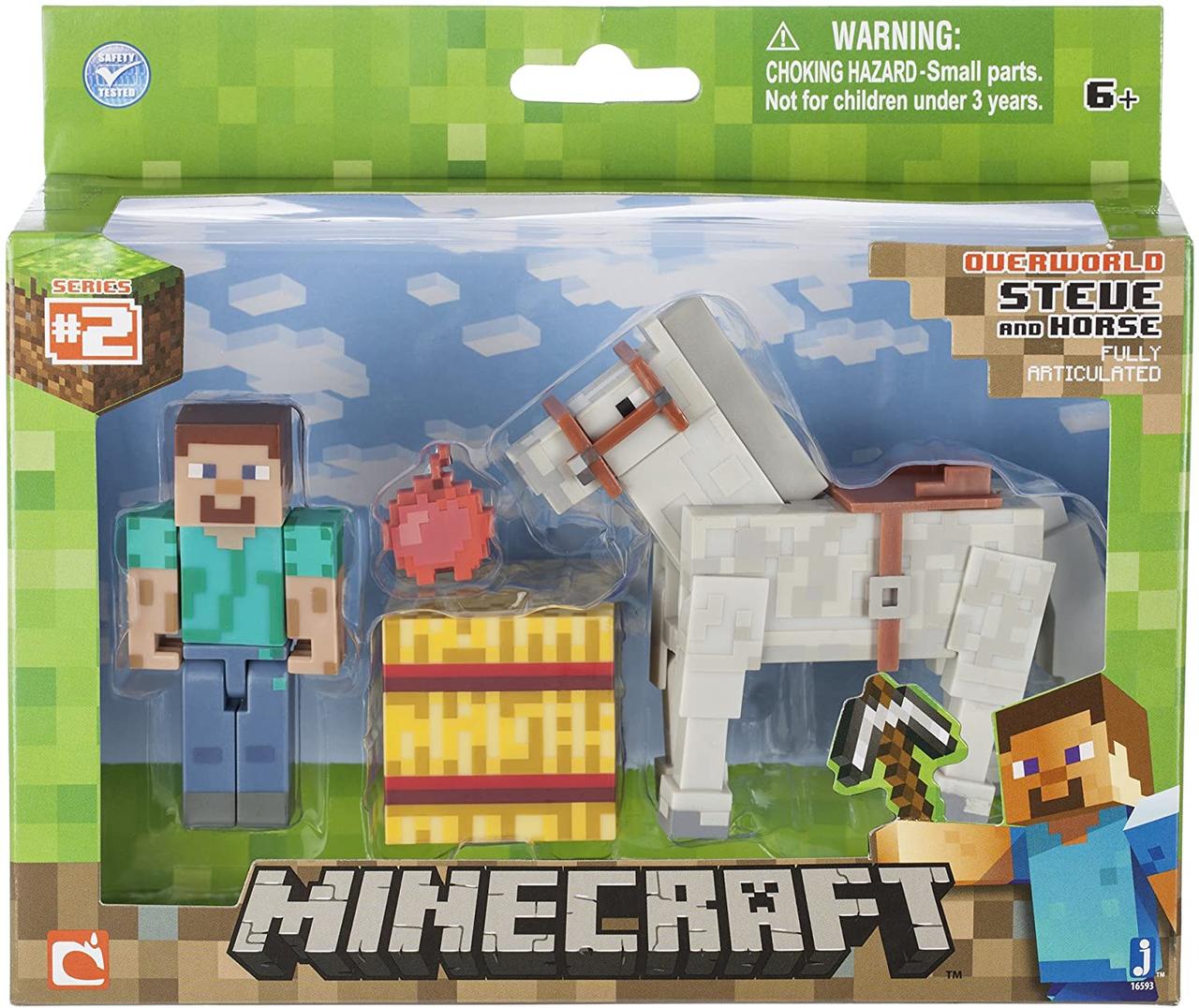 Стів і білий кінь Майнкрафт Minecraft Steve with White Horse білий кінь з конем конем оригінал Jazwares