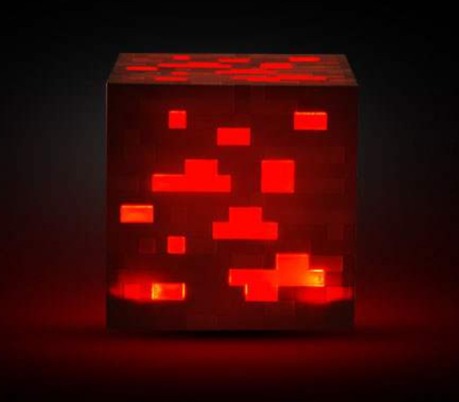 Нічна лампа блок редстоун Майнкрафт Світильник Куб Minecraft LED Redstone червоний нічник майкравт