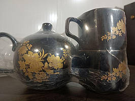 Глиняный чайный набор "Полянка" на две персоны
