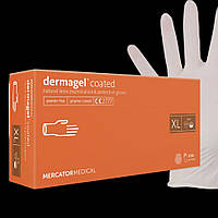 Перчатки латексные: DERMAGEL (Mercator Medical) XL White (100 шт), ненеопудренные белые, ІксЛ