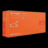 Перчатки латексные: DERMAGEL (Mercator Medical) L White (100 шт), ненеопудренные белые, Л