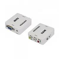 Переходник Voltronic Mini VGA to AV, 3RCA (мама) - VGA (мама) White