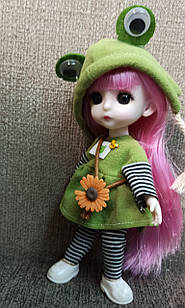 Одяг для ляльки пупса 16 см, плаття або костюм Убрання жабки Клари