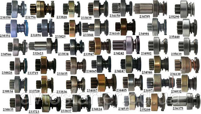Бендикси на стартера Man, Ford, Audi, Volkswagen, Skoda, Mercedes, Citroen, Peugeot, Nissan, Toyota, Chrysler, фото 1