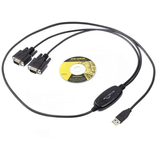 Дата-кабель Viewcon USB2.0-2хCOM (9 + 25pin) 1 м (VE591) Black