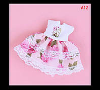 Одежда для куклы пупса 16 см, платье или костюм Розовое платье Сандры