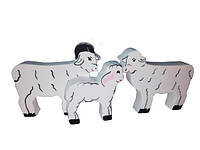 Набор HEGA Семья овец: мама, папа, детеныш домашние животные арт: HG-1060657061