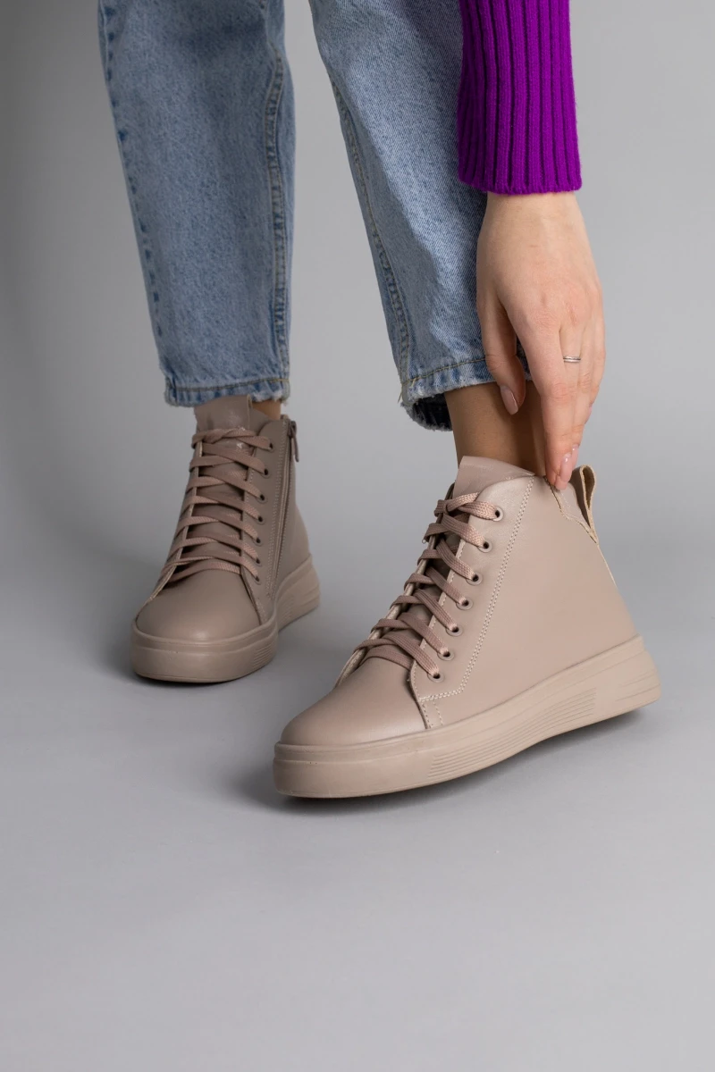 Жіночі демісезонні черевики ShoesBand Бежеві натуральні шкіряні на вузьку стопу всередині байка 38 (24,5 см) (S67781-2д)