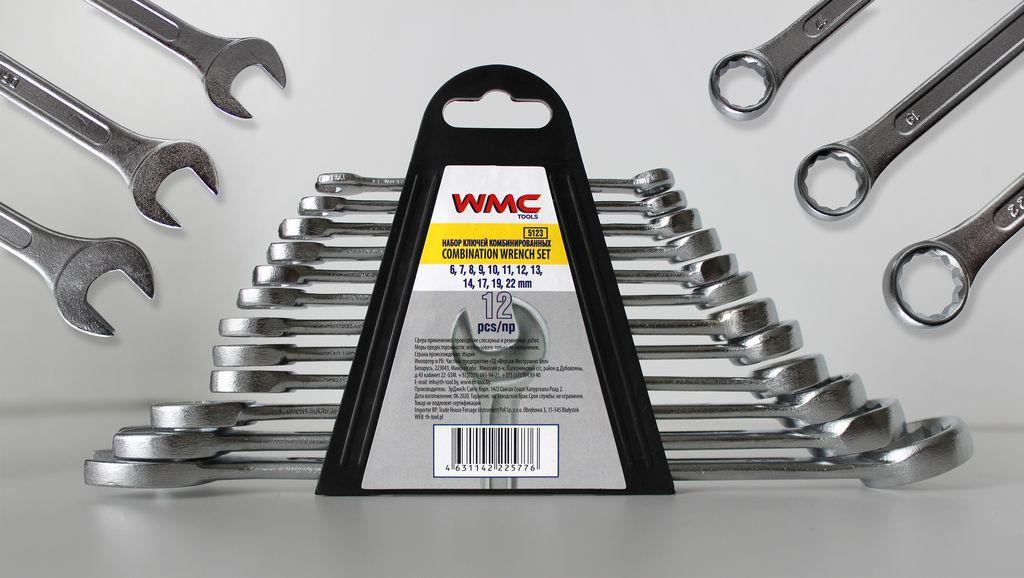 Набір ключів комбінованих 12ін. (6-14, 17, 19, 22мм) у пластиковому тримачі WMC Tools WT-5123 (47972)