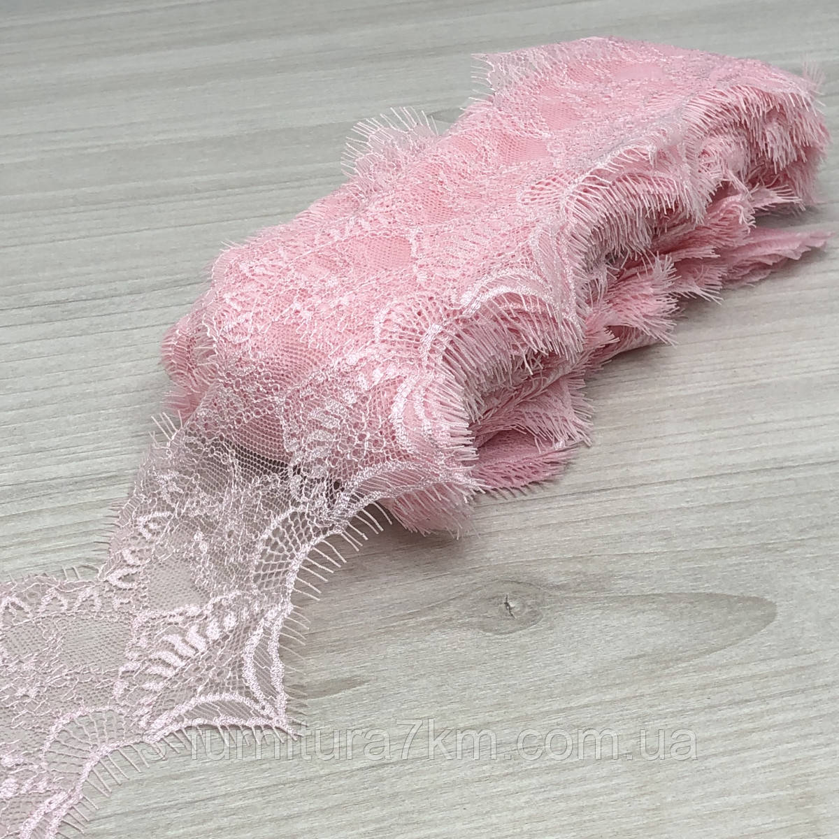 (3 метра) Французское кружево с ресничками, Шантильи 7см (1317), Цвет ...