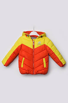 Куртка дитяча демісезон помаранчева - жовта з капюшоном                                              150236M