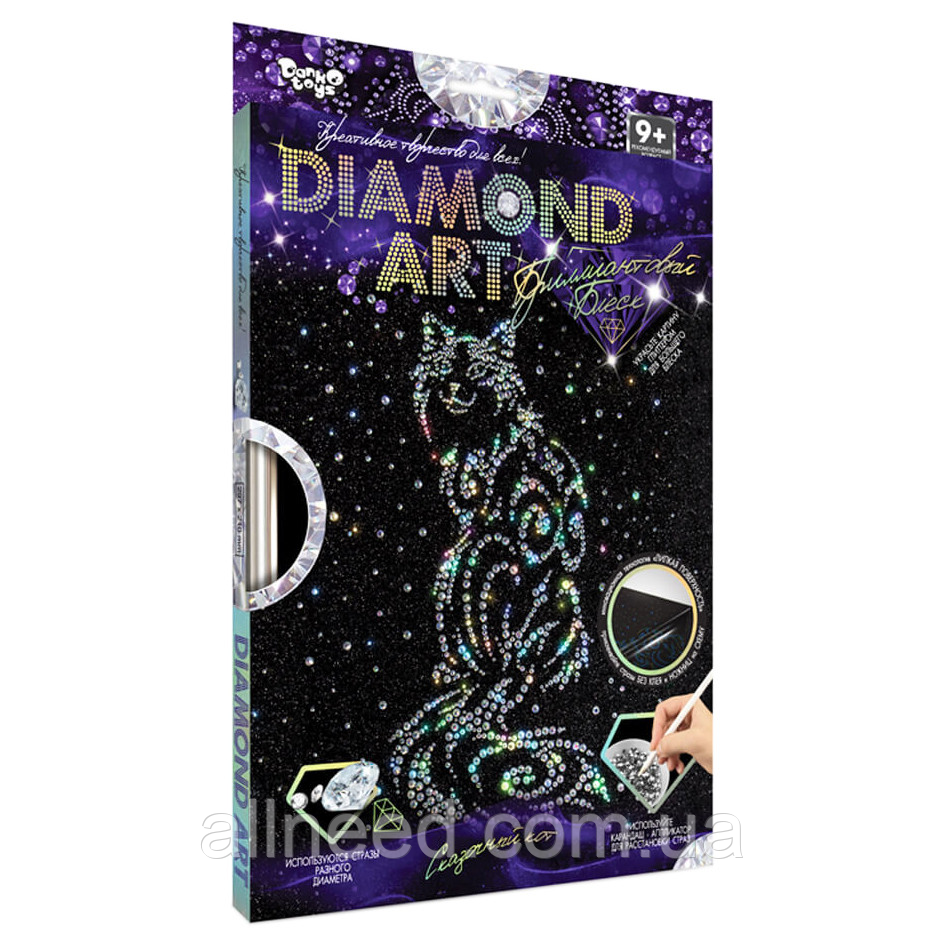 Комплект креативної творчості DAR-01 "DIAMOND ART" (Казковий Кіт), фото 1