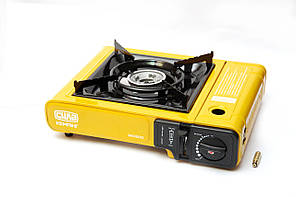 Портативна газова плита Сушеф одноконфорочна з п'єзопідпалювачем та перехідником СИЛА